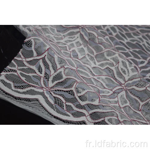 Tissu de dentelle de cordon en nylon coton polyester